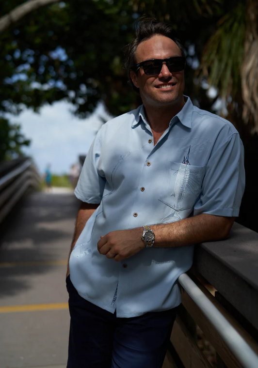 Bamboo Cay Shake The Hook Chalk Blue Shirt | BoTiki