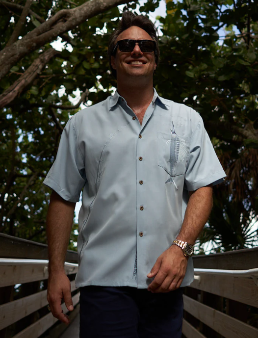 Bamboo Cay Shake The Hook Chalk Blue Shirt | BoTiki